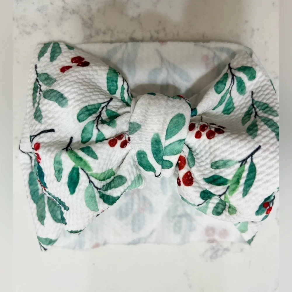 Festive Holiday Bow Headbands. Set of 5